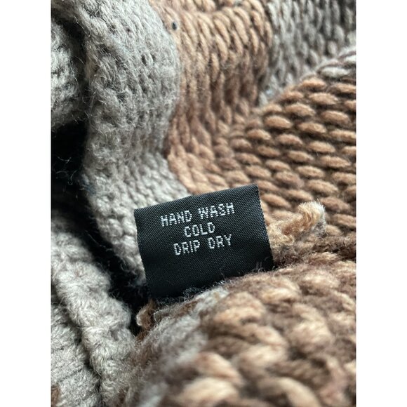 Angie L Womens Striped Knit Button-Front Cardigan Sweater Brown/Red - Picture 4 of 5